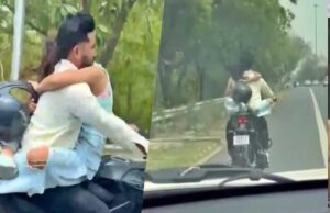 लड़की को गोद में बैठाकर एक्सप्रेस-वे पर बाइक दौड़ाई, पुलिस ने 53 हजार का चालान काटा, लोग बोले- इतने में तो थाइलैंड घूम आते