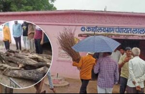 मुक्ति धाम की कमी बनी दर्दनाक मजबूरी, खरगोन गांव में पंचायत गेट पर हुआ अंतिम संस्कार