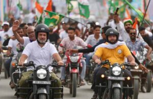 हरियाणा की जीप नहीं, इस बार राहुल गांधी चढ़े बिहार की बुलेट पर