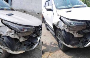 ट्रक से टकराई मंत्री की कार, श्याम बिहारी जायसवाल सुरक्षित