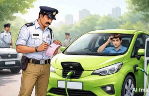 ईवी पर PUC चालान बना विवाद, पुलिस की गलती सामने आई