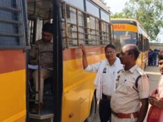 51 स्कूल बसों की जांच, 5 नियमों का उल्लंघन करती मिलीं; कार्रवाई कर काटे चालान