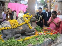 राष्ट्रपति मुर्मु ने ओंकारेश्वर तीर्थ और ज्योतिर्लिंग ममलेश्वर के दर्शन कर किया अभिषेक