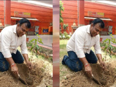 प्रदेश उपाध्यक्ष महेश सिनकर ने आम के वृक्ष मंदिर परिसर में लगाए