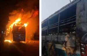 चलती बस में धुआं-बदबू के बाद लगी आग, 9 की मौत; ड्राइवर-कंडक्टर फरार