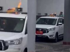 महापौर की गाड़ी के ऊपर जलाए कागज, आग लगाने की कोशिश से भोपाल नगर निगम में मचा बवाल