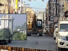 शाही मस्जिद की मीनार का हिस्सा गिरने से हड़कंप, प्रशासन ने शुरू कराया मरम्मत काम
