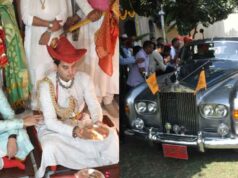 शाही लिबास में देवघर पहुंचे सिंधिया और महाआर्यमन, विजयादशमी पर की पूजा-अर्चना
